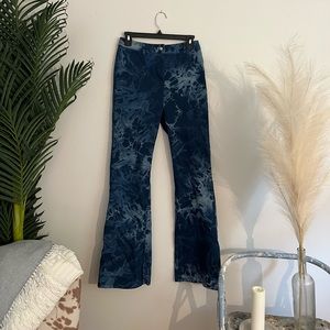Free People, acid wash flare jeans